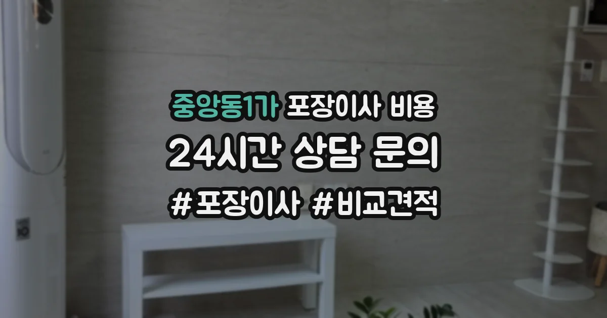 중앙동1가 포장이사 비용
