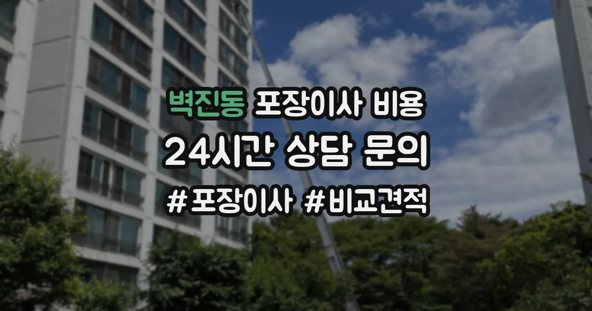 벽진동 포장이사 비용