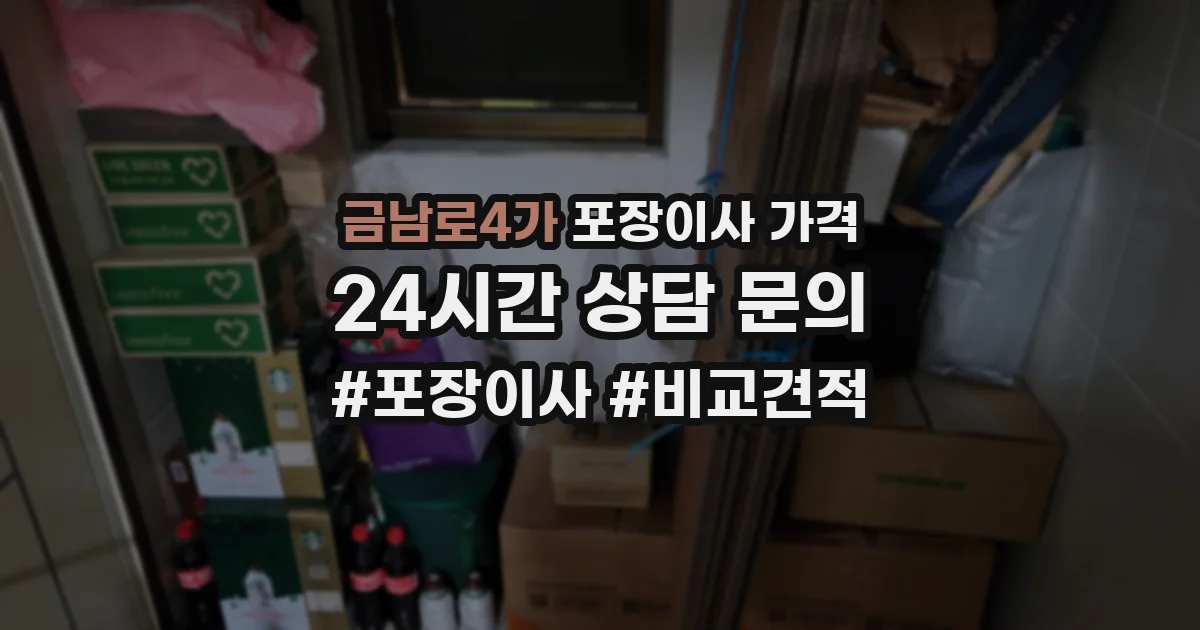금남로4가 포장이사 가격