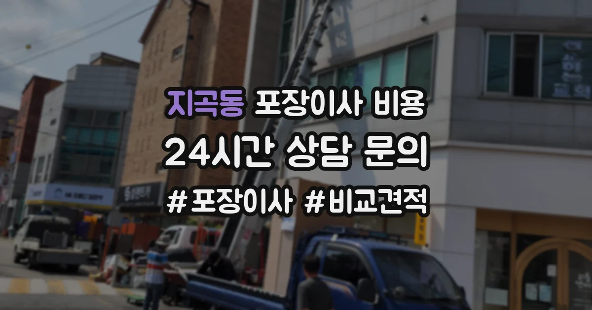 지곡동 포장이사 비용