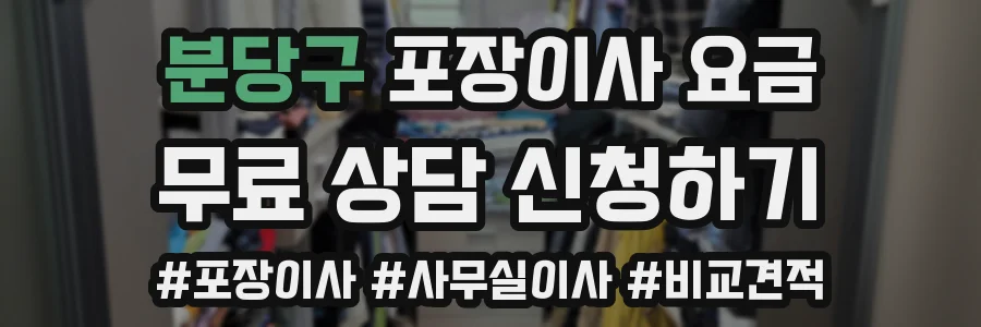 분당구 포장이사 요금