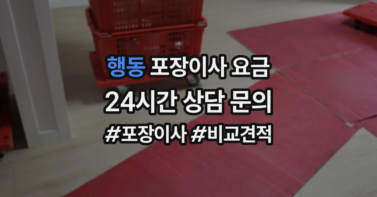 행동 포장이사 요금