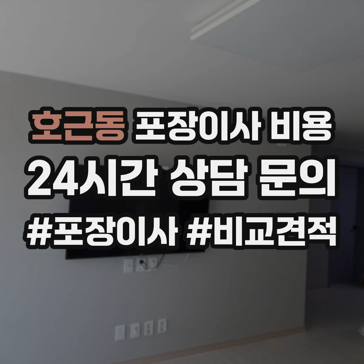 호근동 포장이사 비용