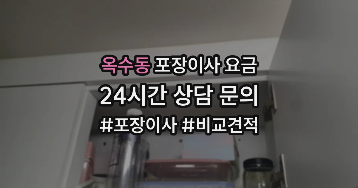 옥수동 포장이사 요금