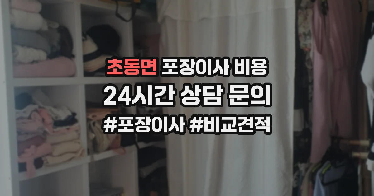 초동면 포장이사 비용