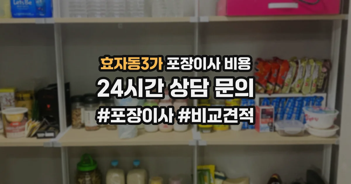 효자동3가 포장이사 비용
