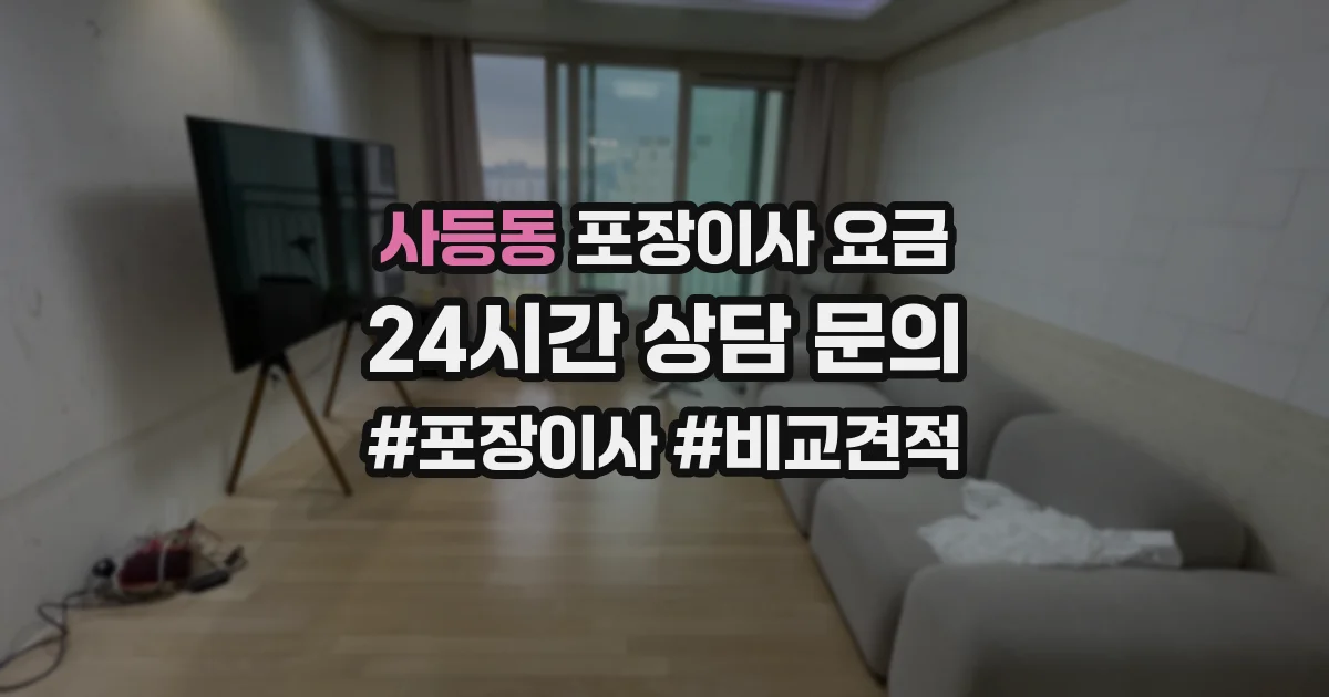 사등동 포장이사 요금