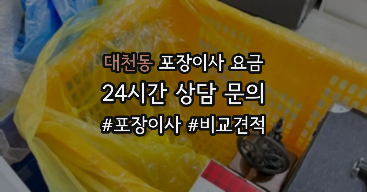 대천동 포장이사 요금