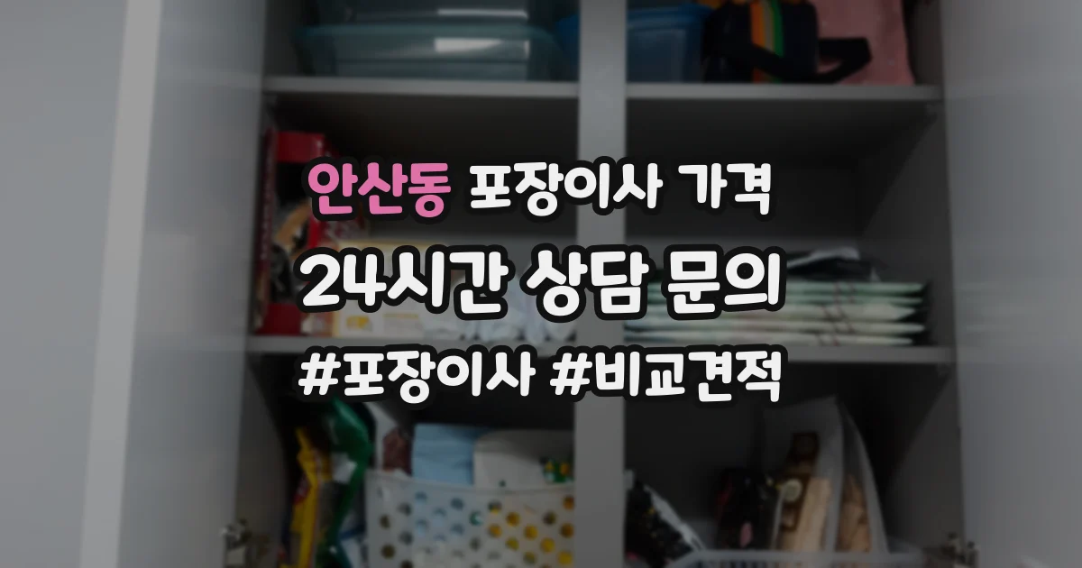 안산동 포장이사 가격