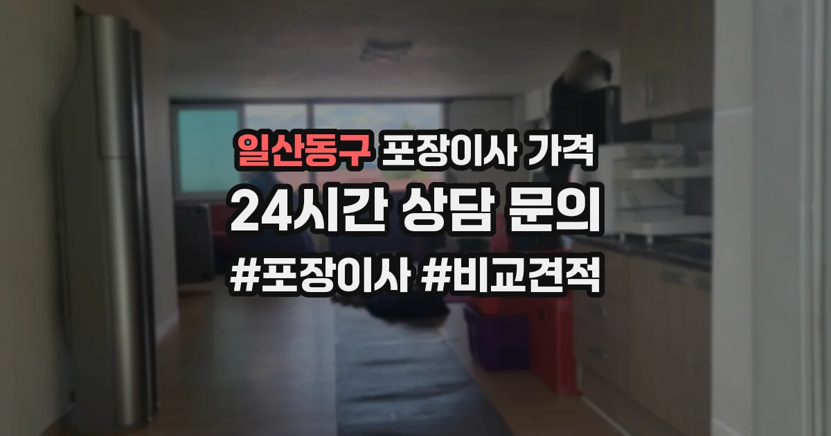 일산동구 포장이사 가격