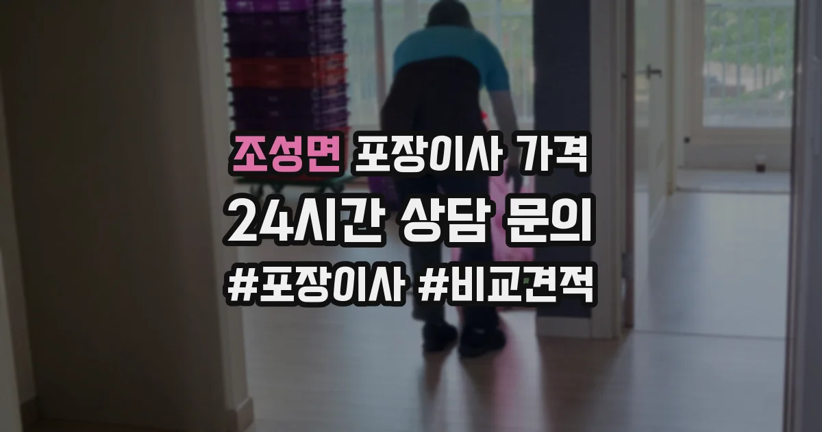 조성면 포장이사 가격