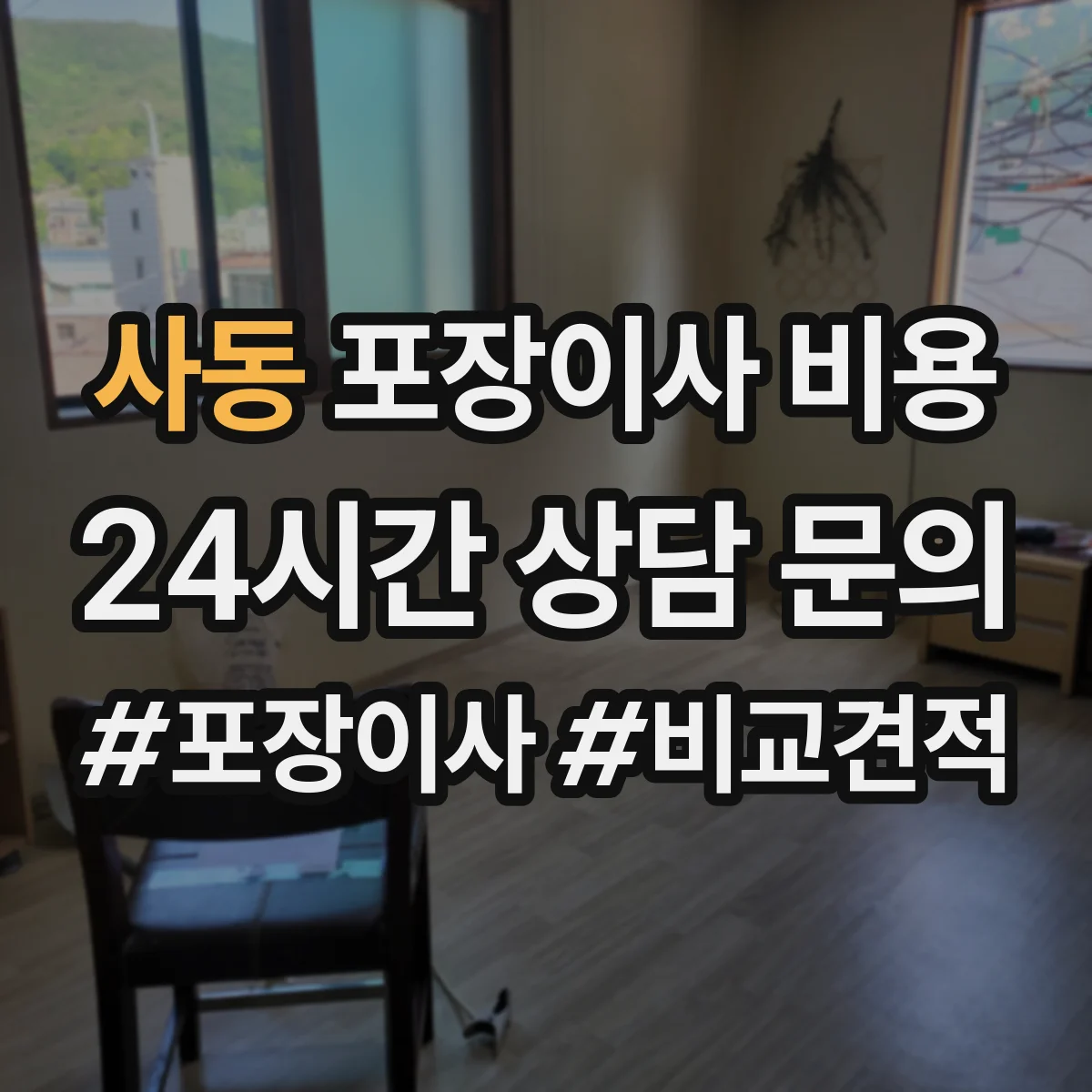 사동 포장이사 비용