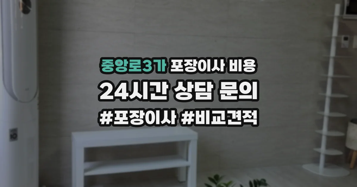 중앙로3가 포장이사 비용