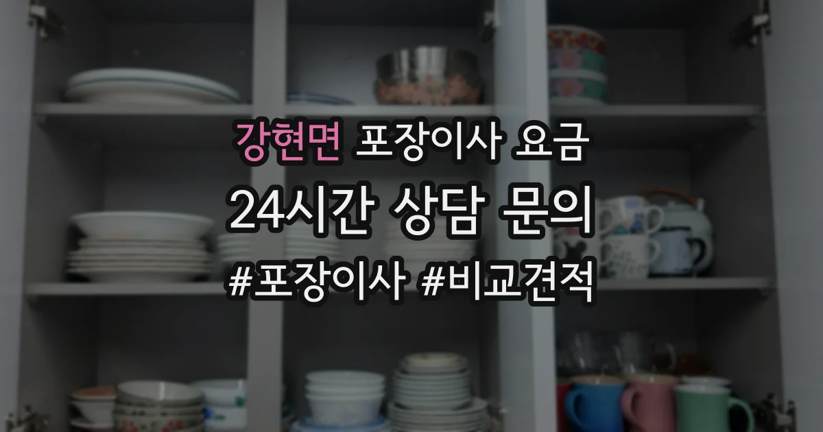 강현면 포장이사 요금