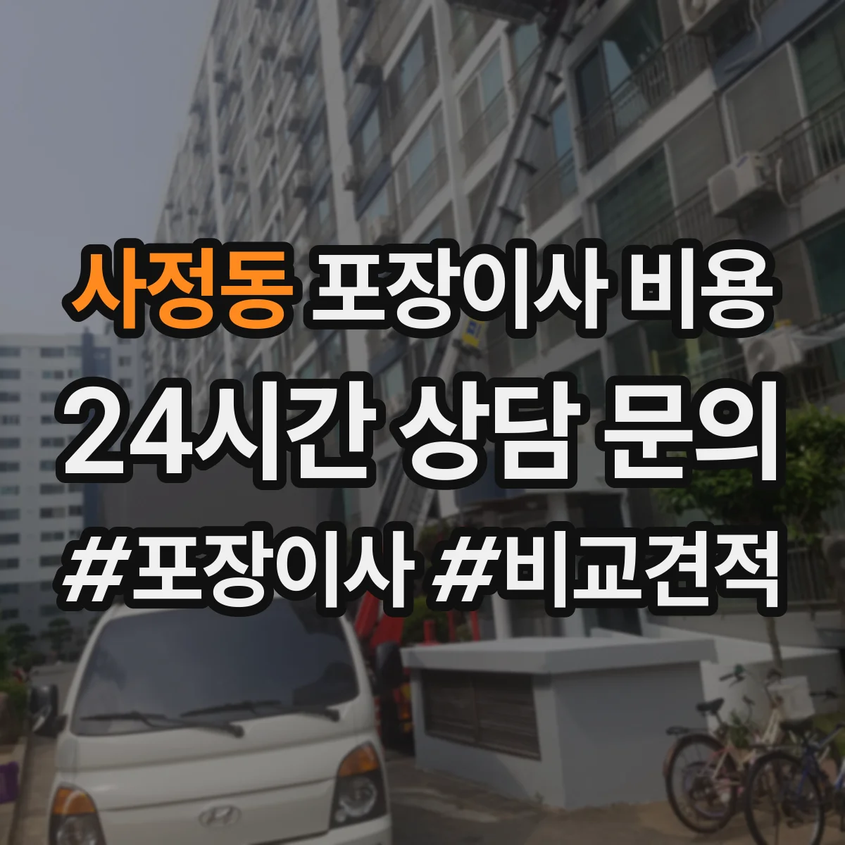 사정동 포장이사 비용