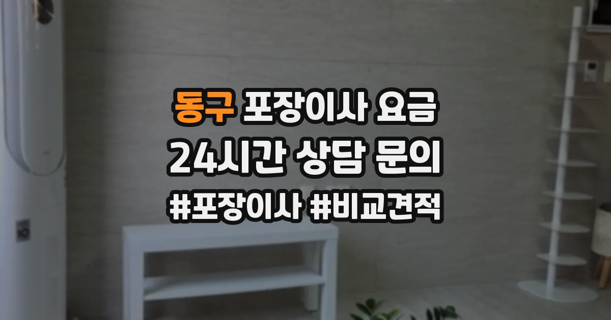 동구 포장이사 요금