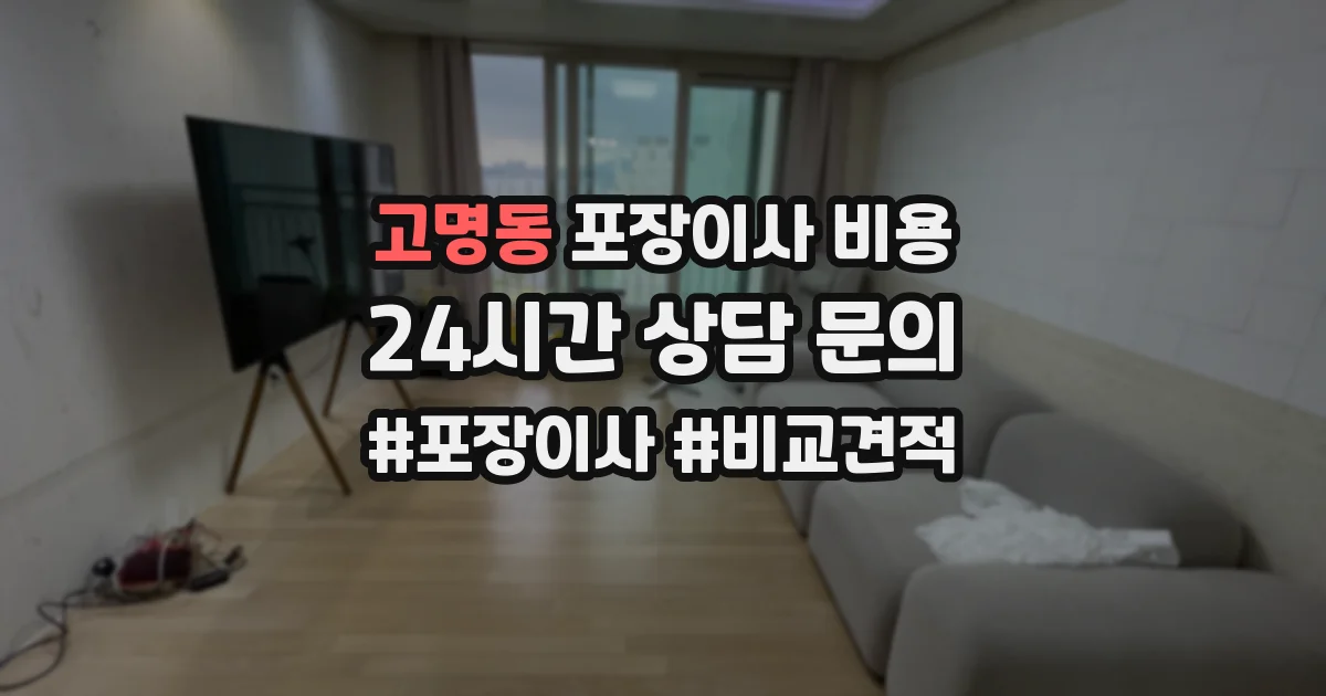 고명동 포장이사 비용