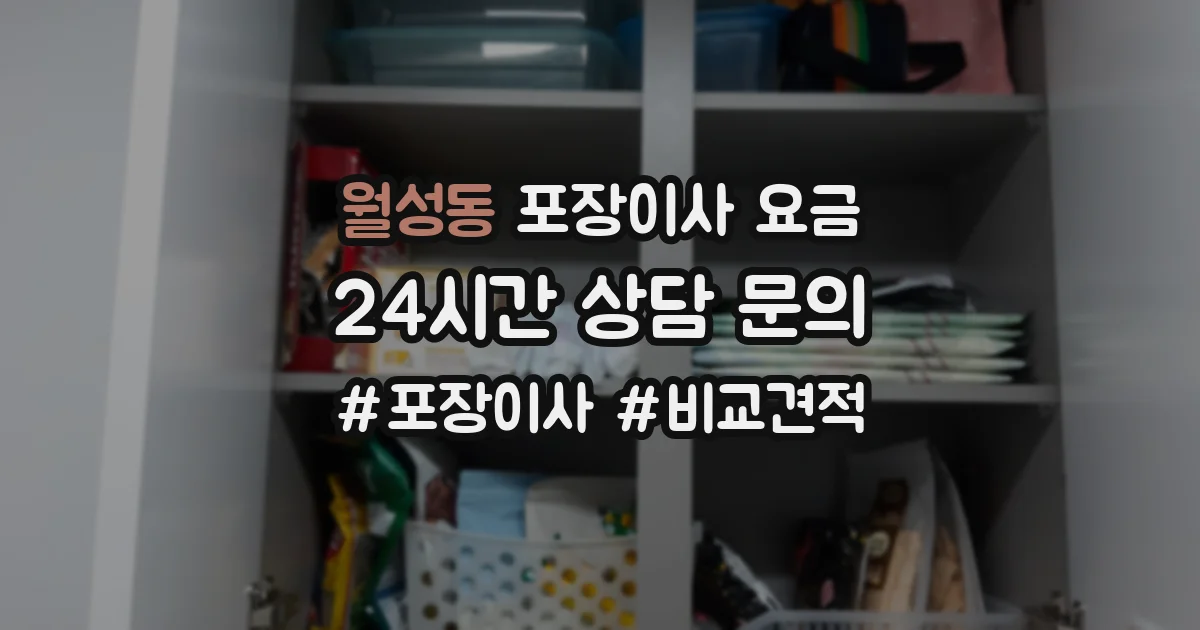 월성동 포장이사 요금