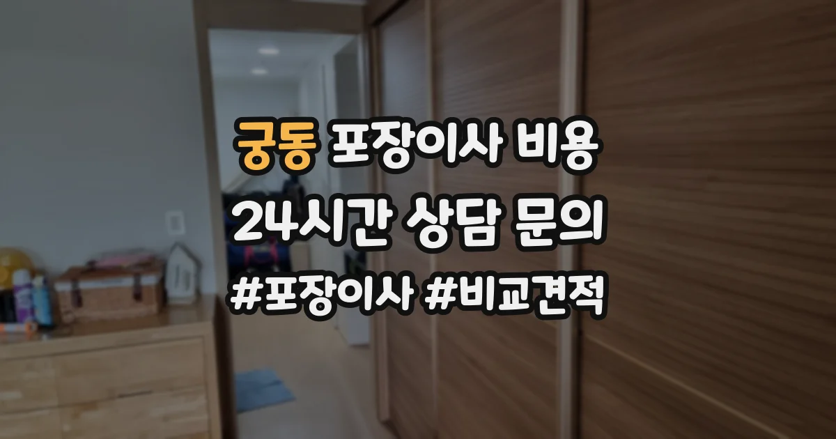 궁동 포장이사 비용