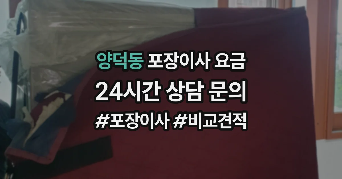 양덕동 포장이사 요금