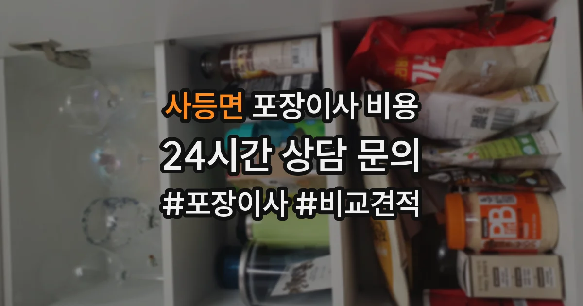 사등면 포장이사 비용