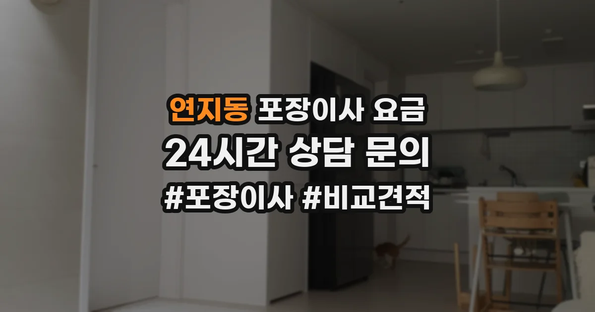 연지동 포장이사 요금