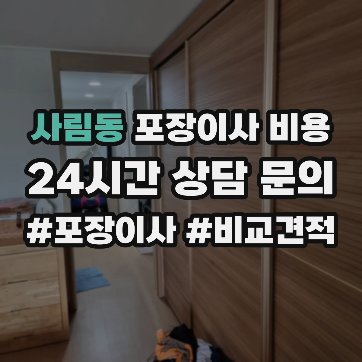 사림동 포장이사 비용