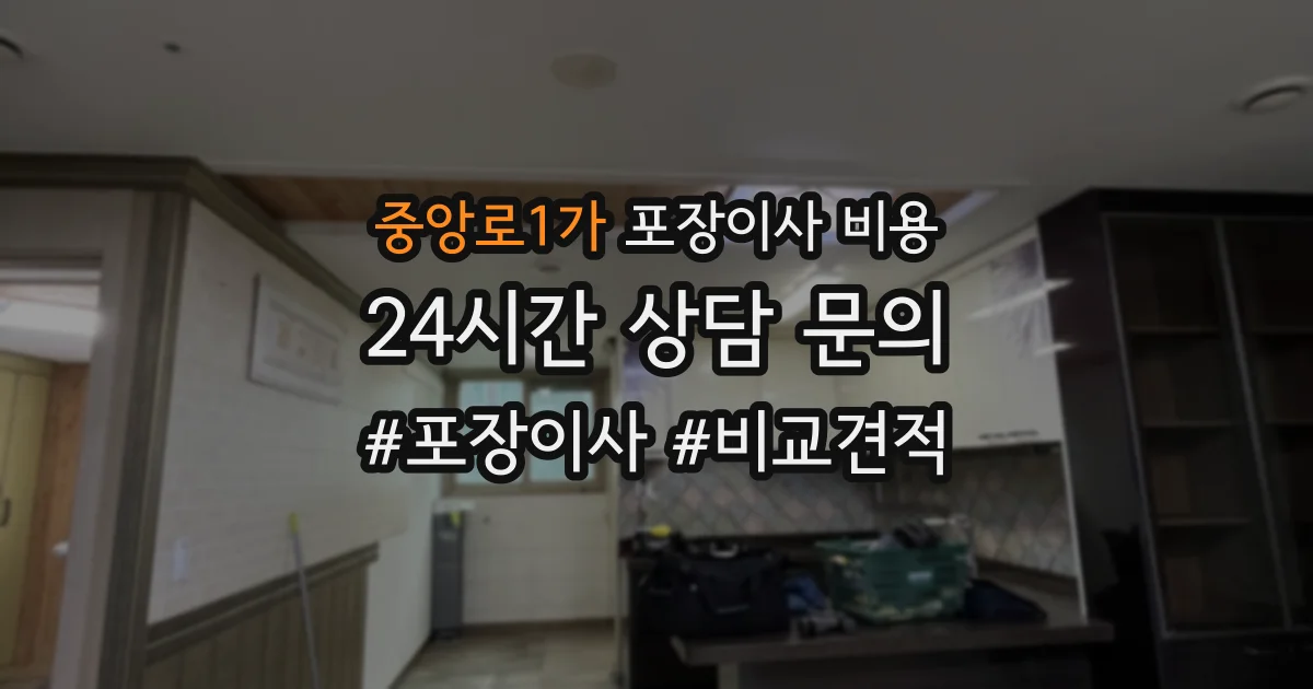 중앙로1가 포장이사 비용
