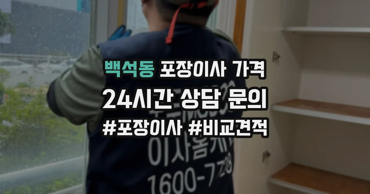백석동 포장이사 가격