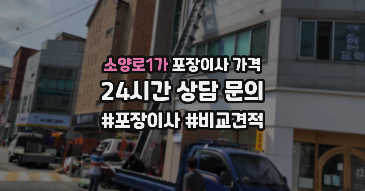 소양로1가 포장이사 가격