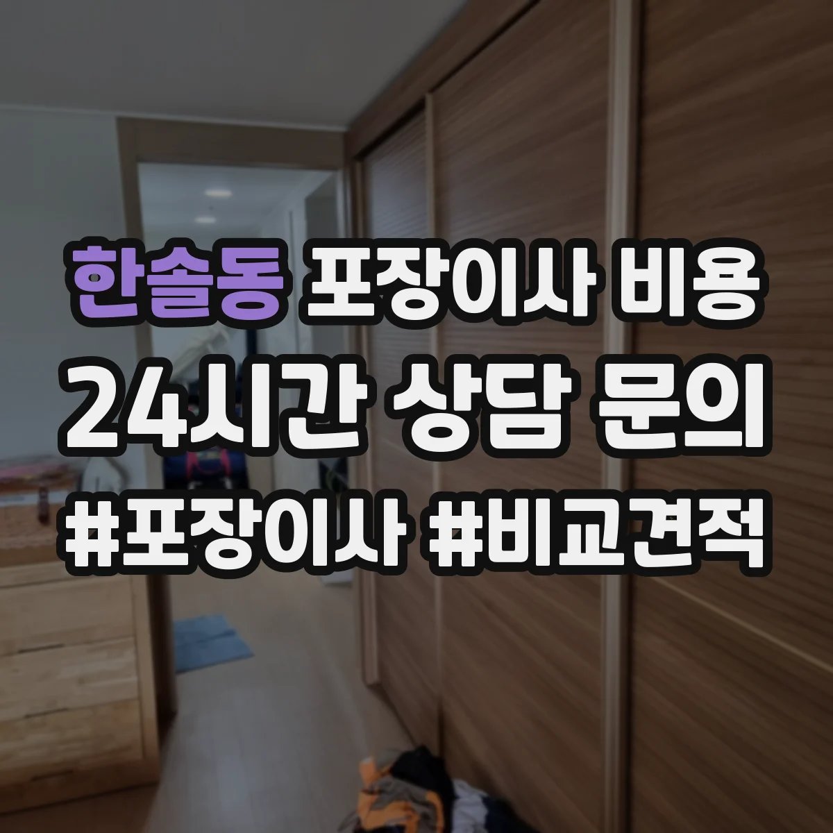 한솔동 포장이사 비용