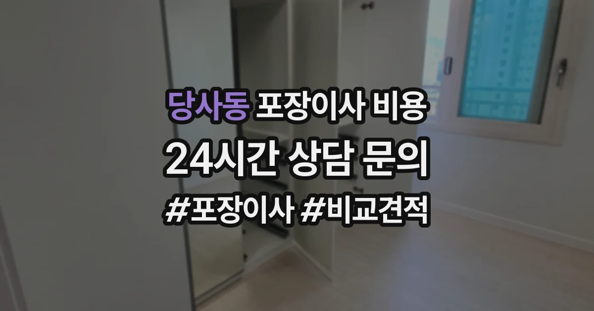 당사동 포장이사 비용