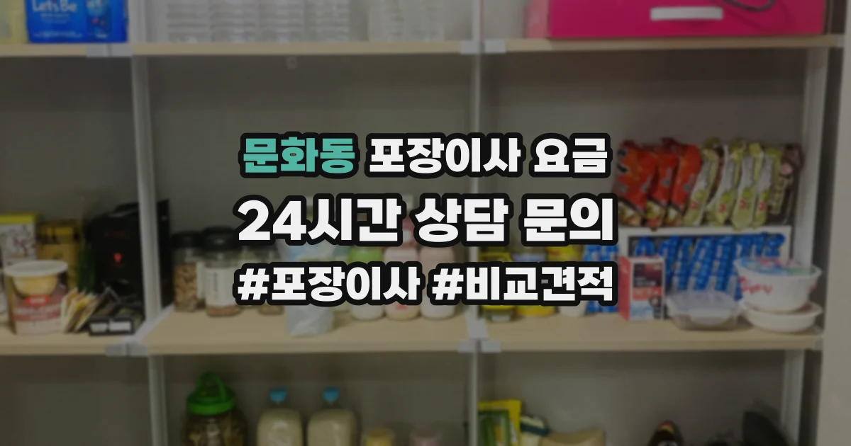 문화동 포장이사 요금