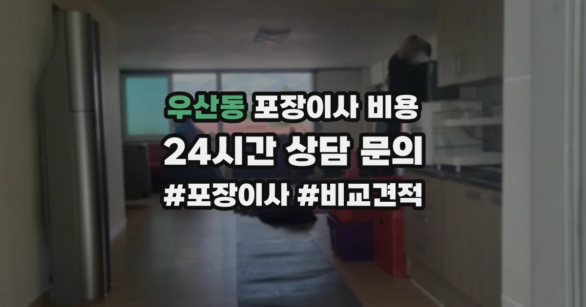 우산동 포장이사 비용