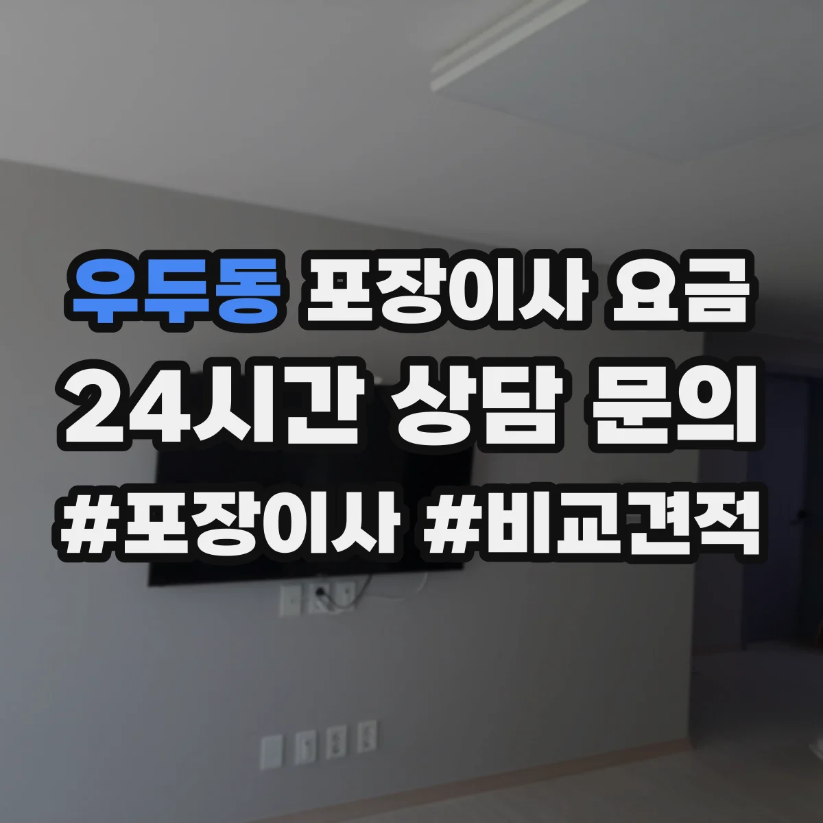 우두동 포장이사 요금