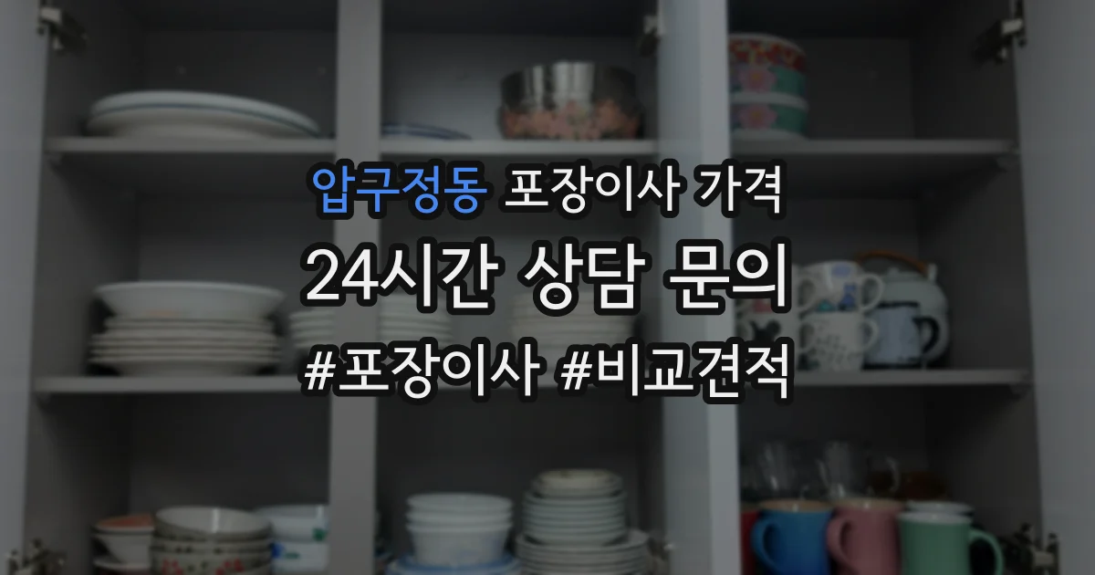 압구정동 포장이사 가격