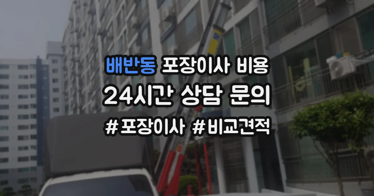 배반동 포장이사 비용