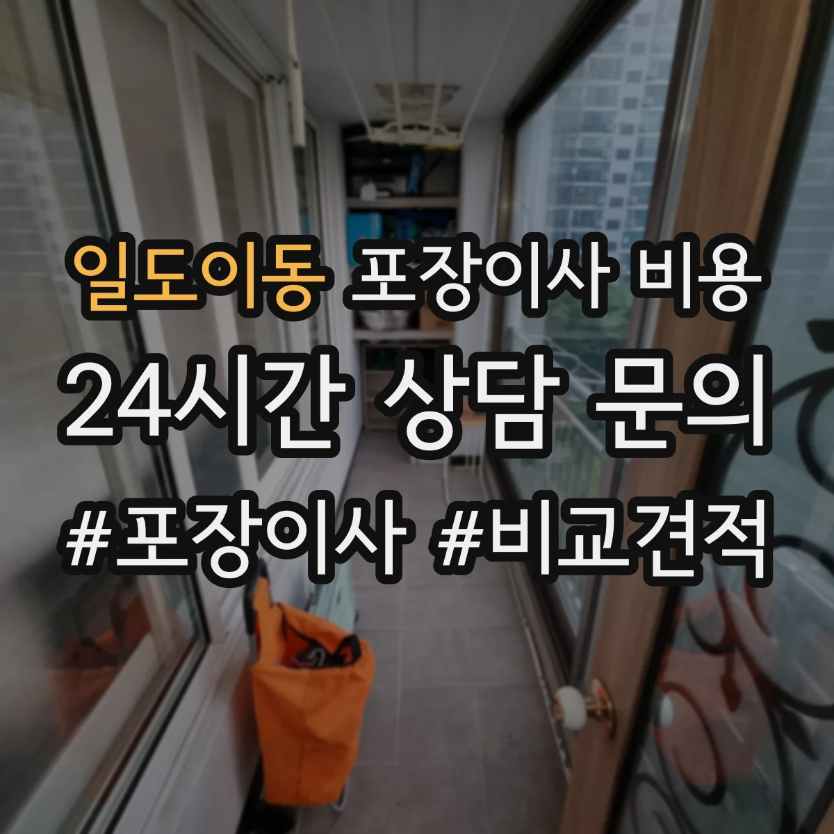 일도이동 포장이사 비용