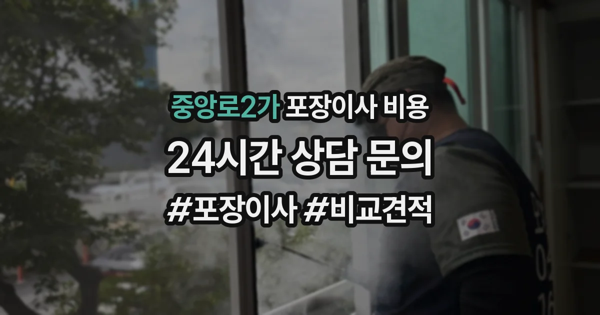 중앙로2가 포장이사 비용