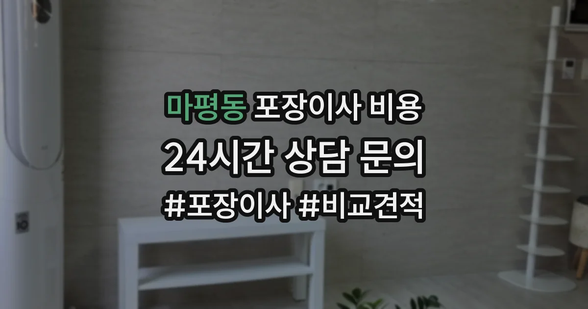 마평동 포장이사 비용