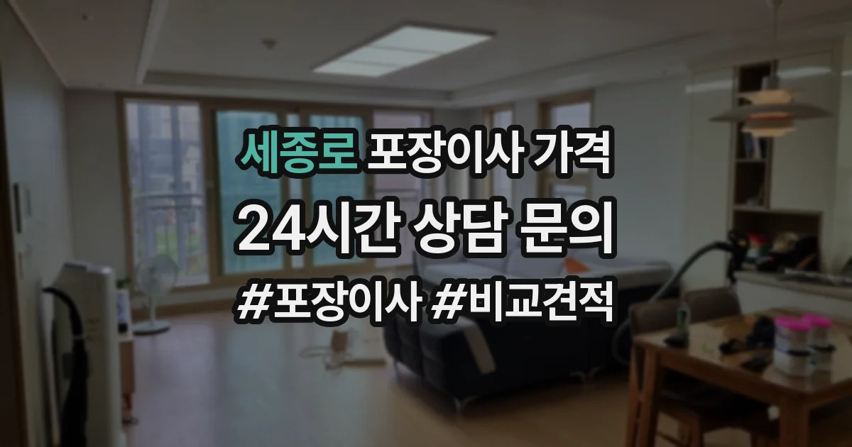 세종로 포장이사 가격