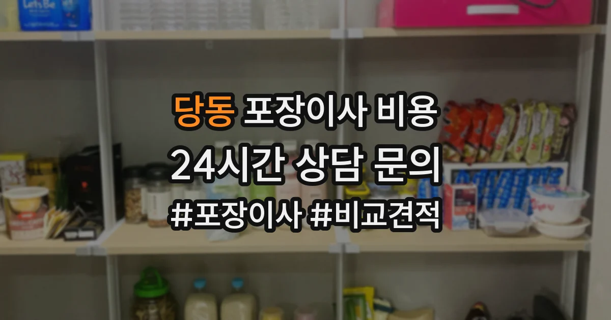 당동 포장이사 비용