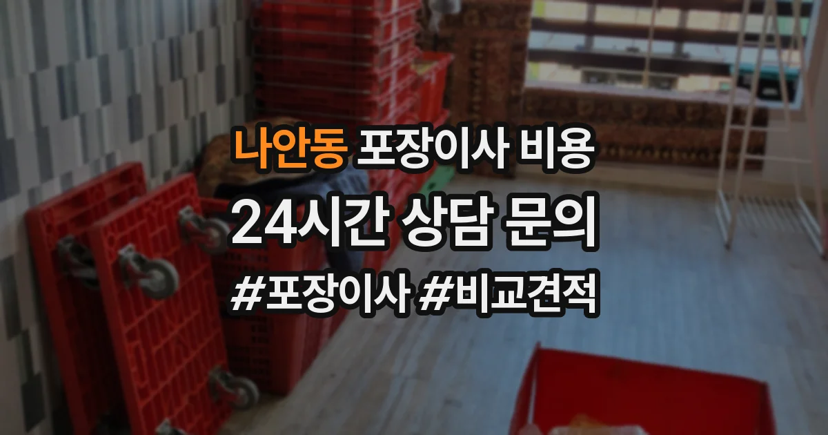 나안동 포장이사 비용