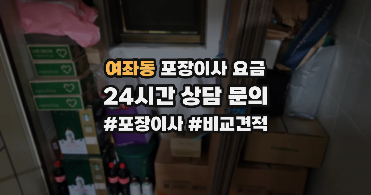 여좌동 포장이사 요금