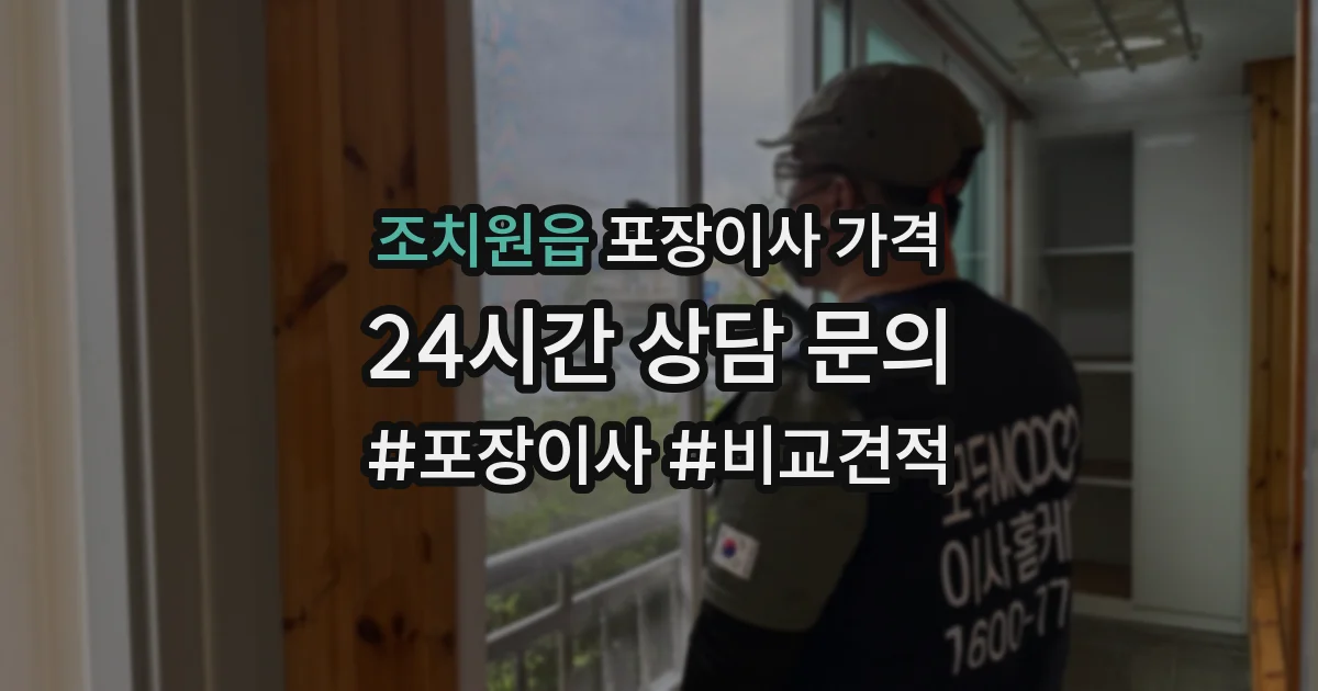 조치원읍 포장이사 가격