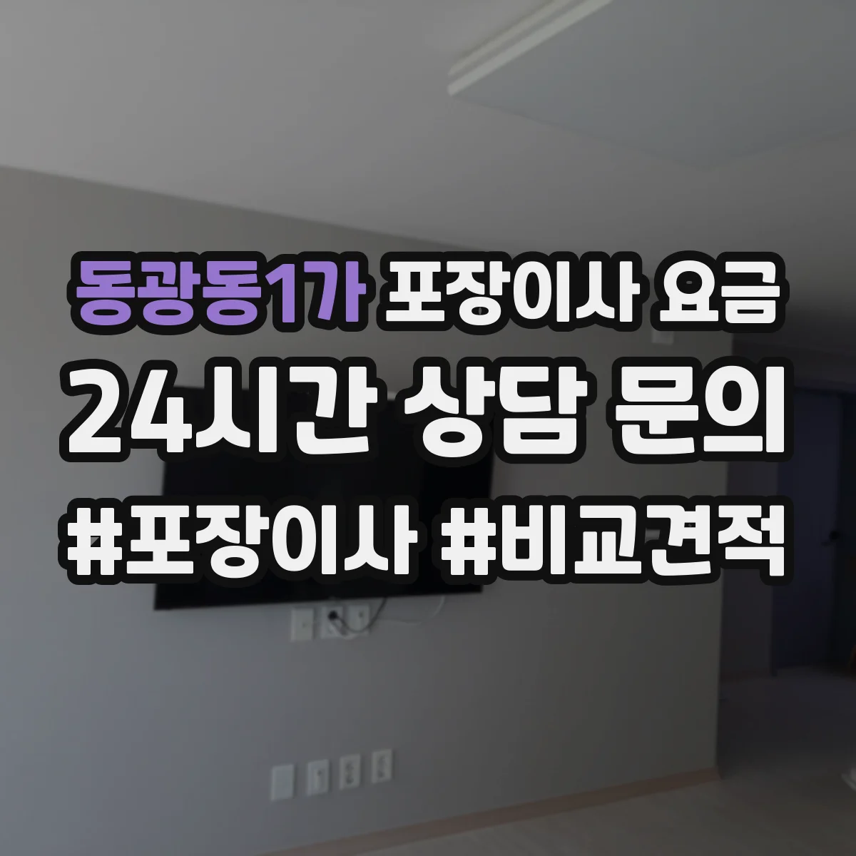 동광동1가 포장이사 요금