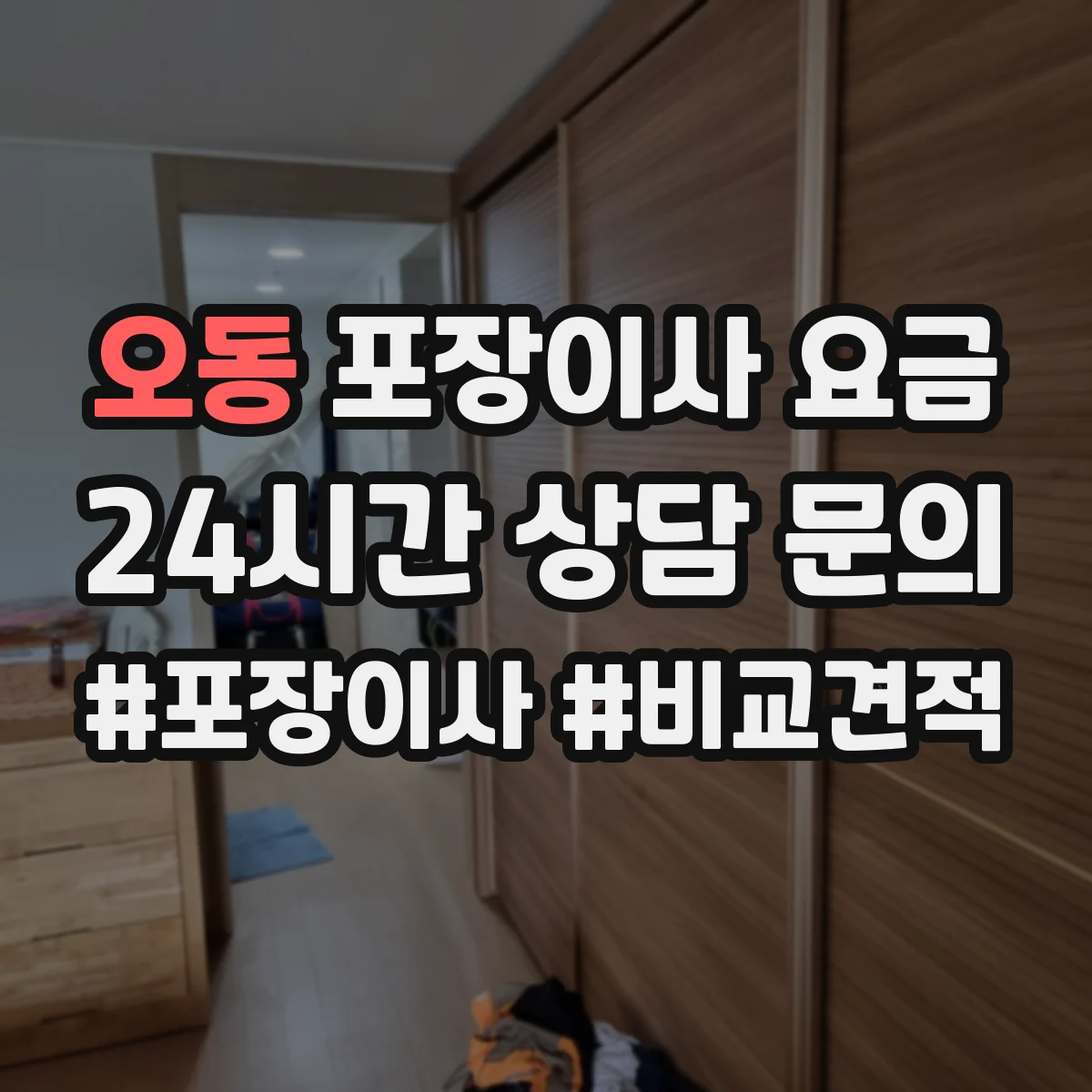 오동 포장이사 요금