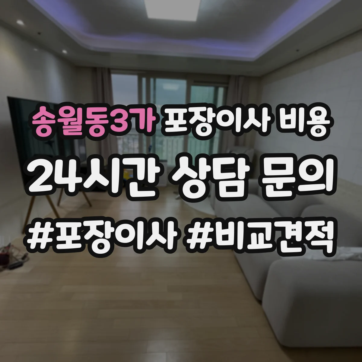 송월동3가 포장이사 비용