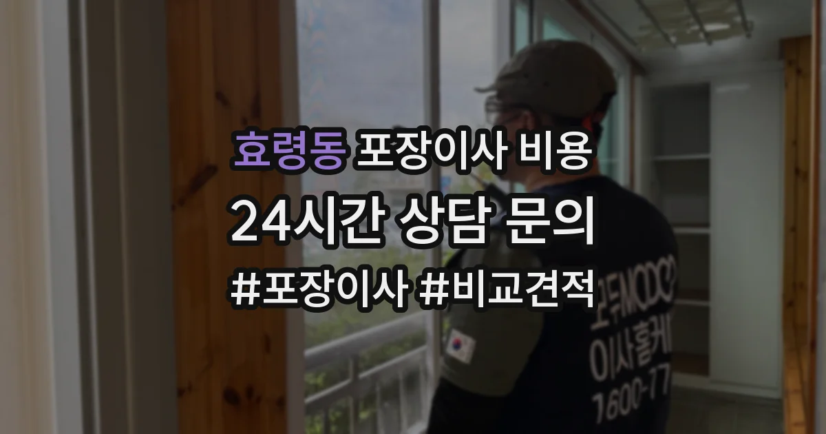 효령동 포장이사 비용