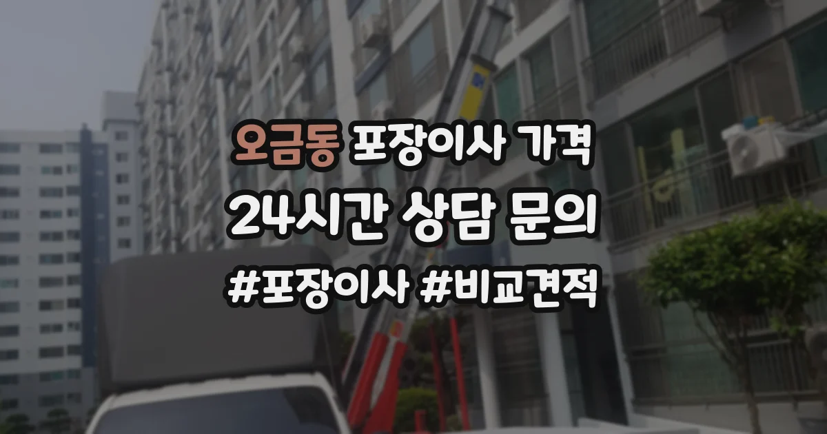 오금동 포장이사 가격